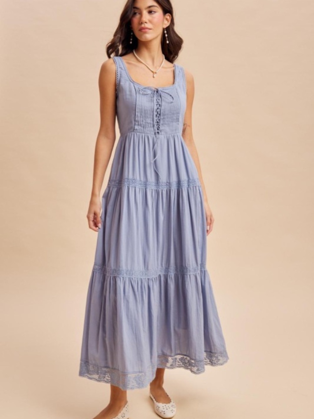 Cotton Sleeveless Maxi Dress - Picture 2 of 4